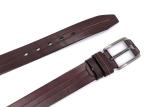Fashionable Mens Casual Leather Belt Zinc Alloy Buckle Brown Color