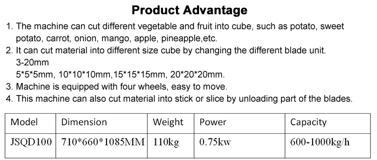 110KG Vegetable Slicer Cutter For Industrial Potato Chips And Bell Pepper Processing