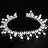 Buy cheap Silver Pearl And Rhinestone Necklace Copper Material Inlaid Shiny Diamonds OEM from wholesalers