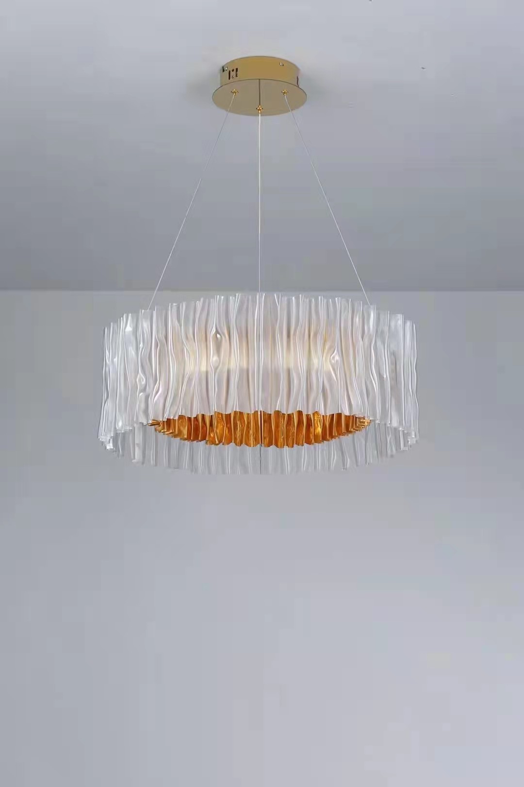 LED Acrylic Circle Gold Pendant Lamp Hanging Ceiling Lamp Home Decorative Light