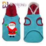 CVC Fleece Winter Pet Hoodie Clothes Christmas Cat Dog Hoodie Sweater With Santa