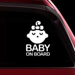 Multifunctional Custom Car Stickers White Cartoon Baby Heat Resistance