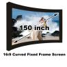 Buy cheap Good Price 16:9 Curved Fixed Frame Screen 150 Inch Matt White For 3D Display Home Theater from wholesalers