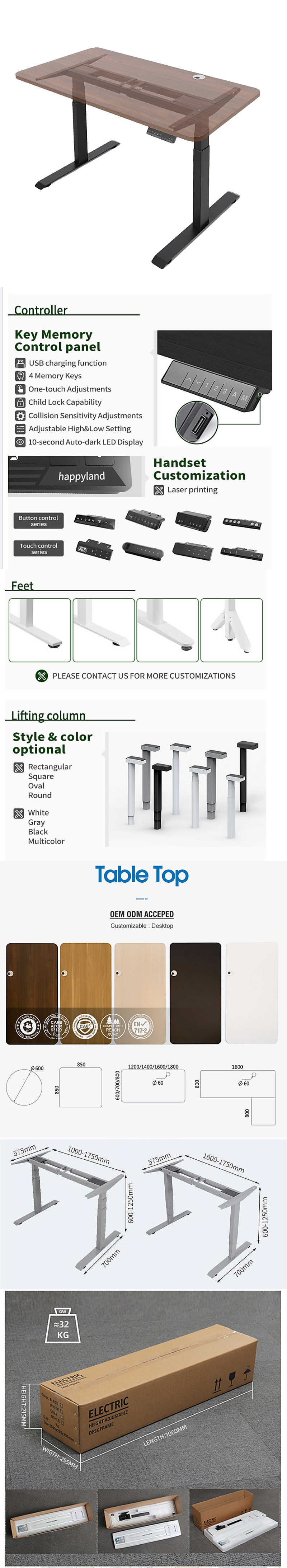 Electric Hydraulic Lift Table for Office Promotion Noise Level 50db Adjustable Height