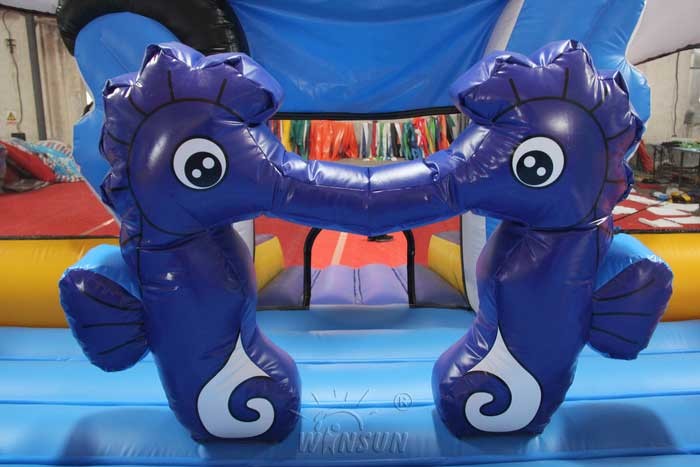 Dolphin Inflatable Fun City 9.1x8.8x5.1m For Festival Activities