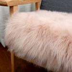 OBLONG Artificial Sheepskin Cushion Pads Pink Square For Seat