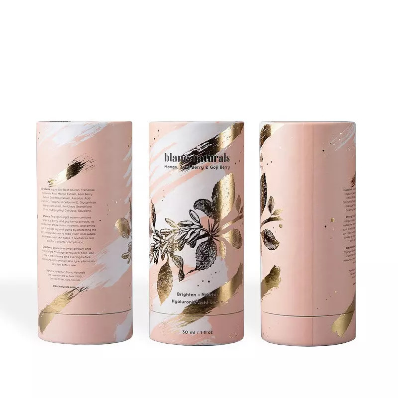 Round Cosmetic Paper Tube Box , Essential Oil Perfume Paper Tube With Insert