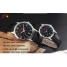 Buy cheap PU leather strap for couple watch with alloy case and color band dial customized from wholesalers