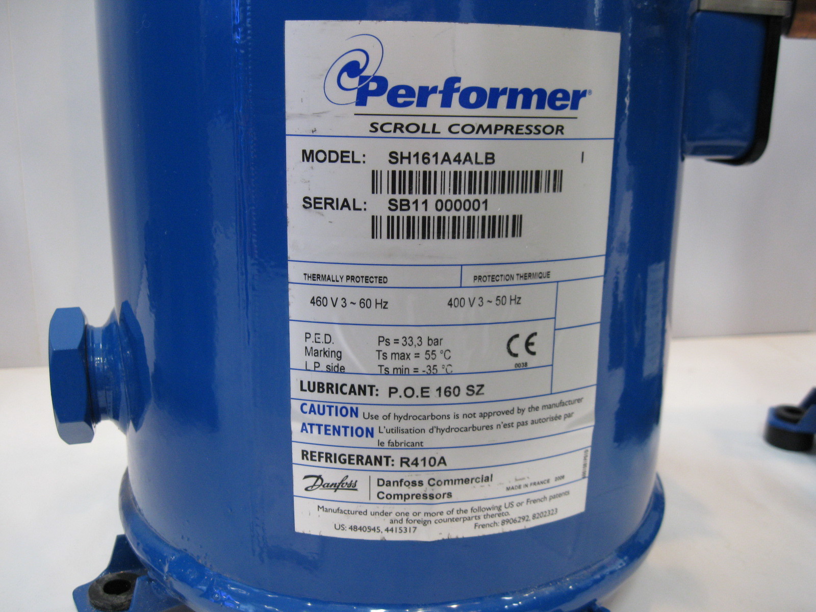 Blue Refrigeration Equipment Compressor SM100-3VI R22 Scroll Compressor 8HP SM100S3VC
