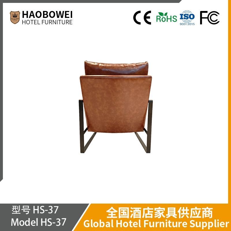 New Nordic Single Sofa Chair, Cowhide Double-Sided, Leisure and Retro Style. Bedroom Recliner, Study Chair, Balcony Chair.