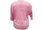 1/2 Length Batwing Sleeves Ladies Casual T Shirt Half Zipper V Neck Snow Mélange