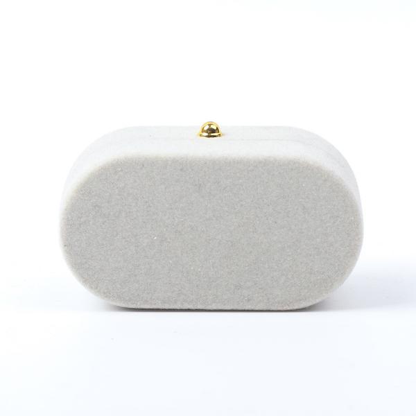 Buy cheap Luxury Jewellery Box Personalized Custom Gray Velvet Jewelry Packaging Wedding Engagement Double Ring Box from wholesalers