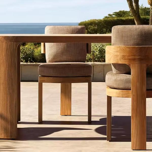 Buy cheap Waterproof Cushion Teak Wood Outdoor Table And Chairs Patio Set OEM from wholesalers