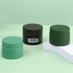 Customized Colors Matte Black Soft Touch Blue Green Amber Glass Cream Jar With