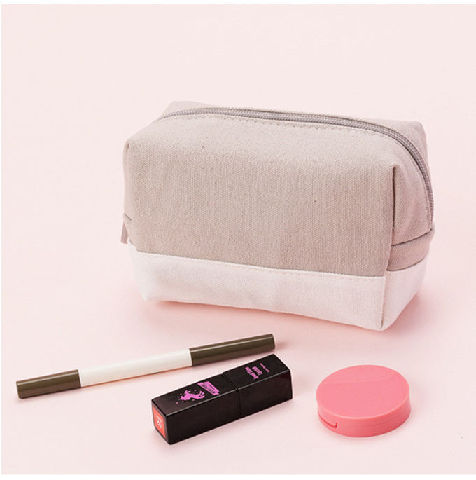 Professional Custom Portable Small Shell Shape Canvas Zipper Cosmetic Bag
