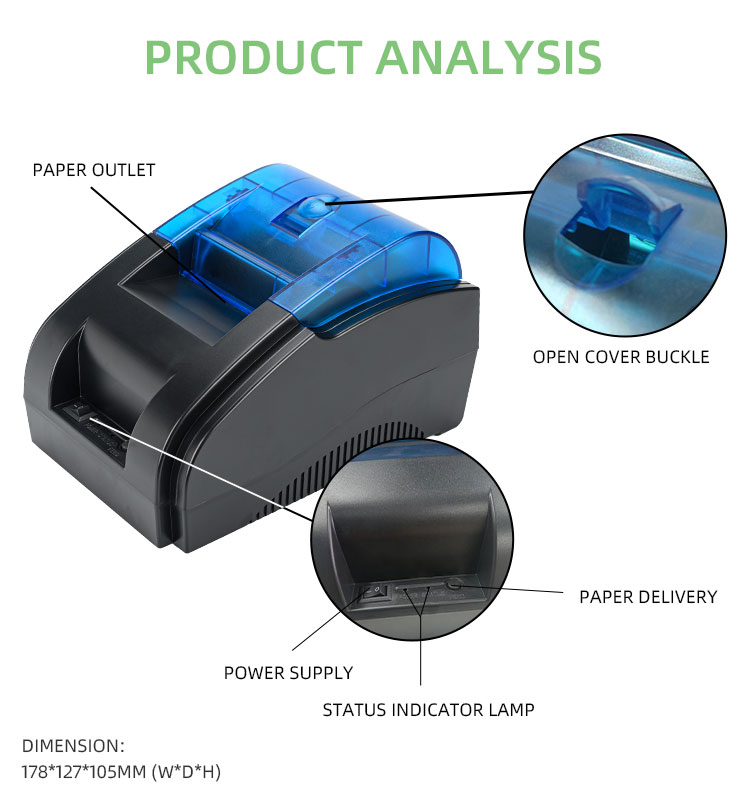 POS/ESC Command Compatible Thermal Receipt Printer for Parking Lot Ticketing Solutions
