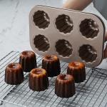 6 / 12 Cups Golden Round Corolli Baking Pan Cake French Dessert Canalei Carbon