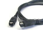 30V IEEE 1394 Cable / 9 Pin Firewire 800 Cable Black TPE Cable For FA Field