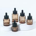 15 20 30 40 50ml Custom Round Cosmetic Frosted Face Hair Serum Essential Oil