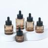 Buy cheap 15 20 30 40 50ml Custom Round Cosmetic Frosted Face Hair Serum Essential Oil Glass Dropper Bottles from wholesalers