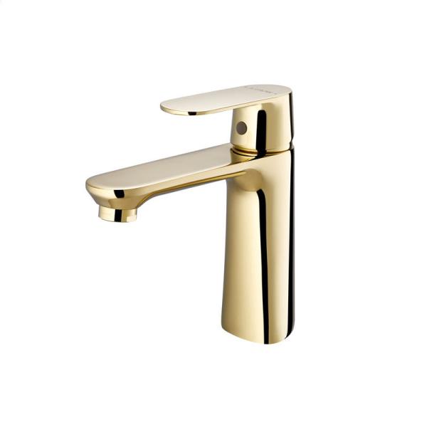 Buy cheap Gold Basin Mixer Restroom Single Hole Sink Faucets from wholesalers