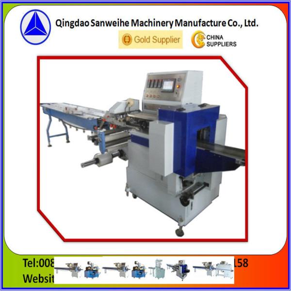 Buy cheap 3.6KW Blue Horizontal Flow Wrap Machine Wider Film Reciprocating Packaging Machine from wholesalers