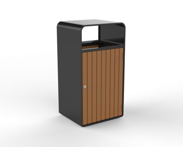Buy cheap Gavin Outdoor Commercial Wood And Metal Trash Can Outside Garden Large Dustbin Street Park Wooden Public Waste Bin from wholesalers
