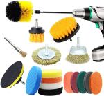 18 Sets Drill Sponge Scrub Brush 320g For Powerful Cleaning 20mm Filament Height