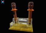 KTV Crystal Acrylic Microphone Stand , Smooth Surface Clear Plastic Display Box
