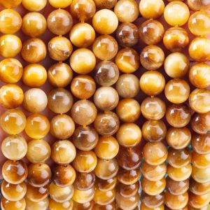 Quality 8mm Golden Tiger Eye Gemstone Beads Healing Crystal Stone Beads For Jewelry Making for sale Buy cheap 8mm Golden Tiger Eye Gemstone Beads Healing Crystal Stone Beads For Jewelry Making product