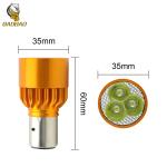 15W Metal Golden Case White Steady Color 3 Lens H4 BA20D Motorcycle Mini Driving