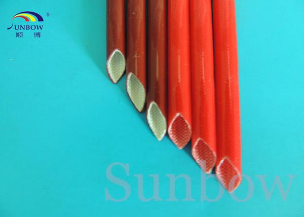 Quality Red Color heat resistant silicone rubber fiberglass sleeving high temperature for sale