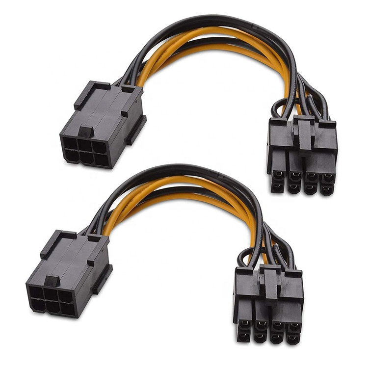 6 Pin Male to 8 Pin Male GPU ATX Video Graphics Card PCIe Express Adapter Power Supply Extension Cable for Computer
