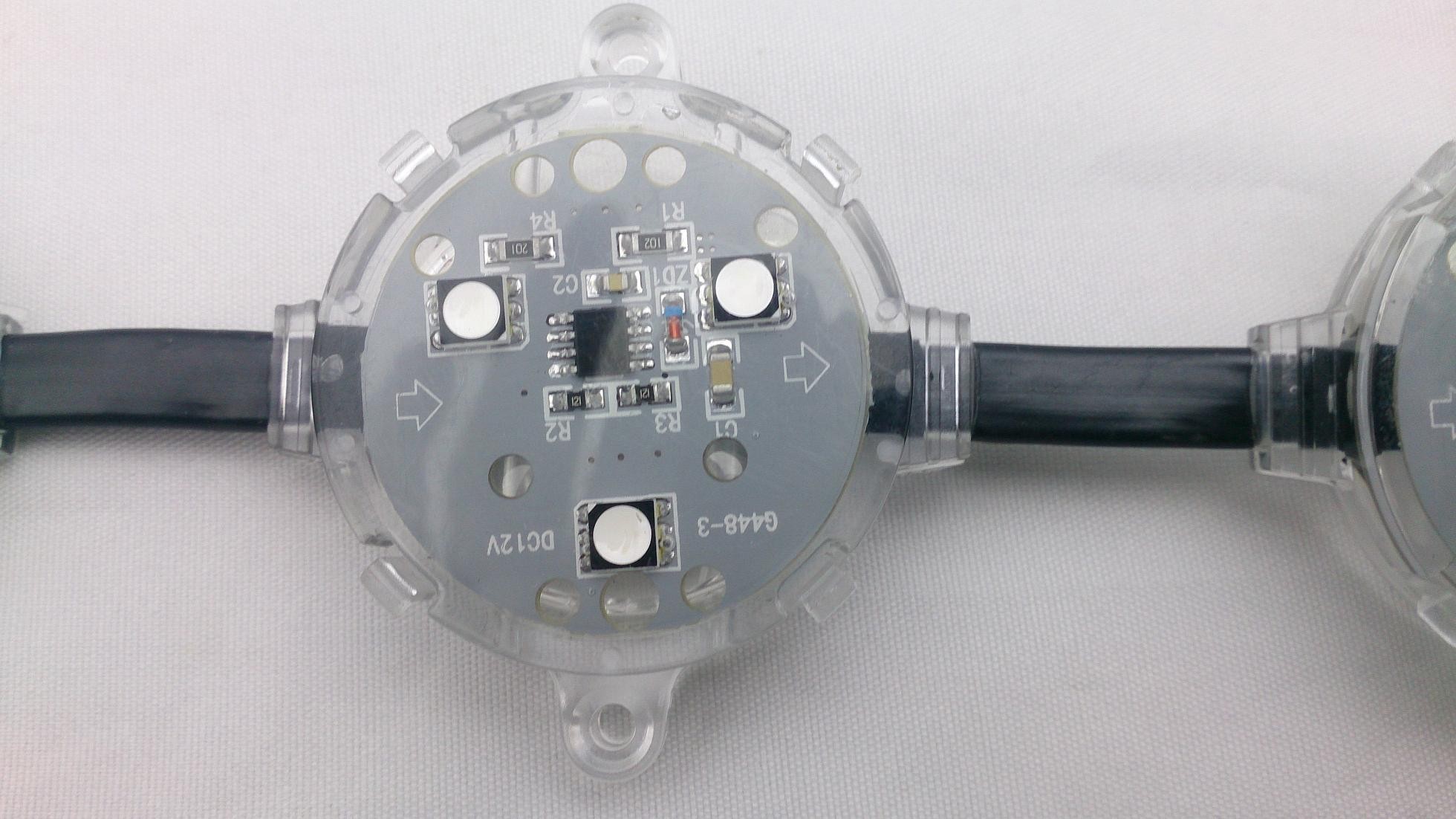3SMD DC12V 1W LED Pixel Light screw installation 30mm UV Protection