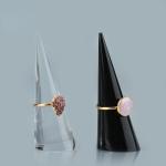 Custom Black Acrylic Cone Ring Holder Plexiglass Cone Holder for Jewelry Store