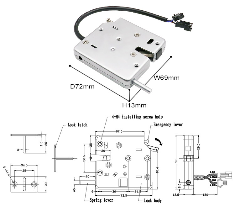 OEM 12V Solenoid Cabinet Lock With Status Feedback