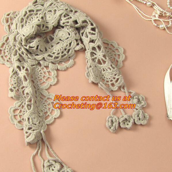autumn-summer, women's all-match, cutout handmade, crochet, yarn scarf,Shawls