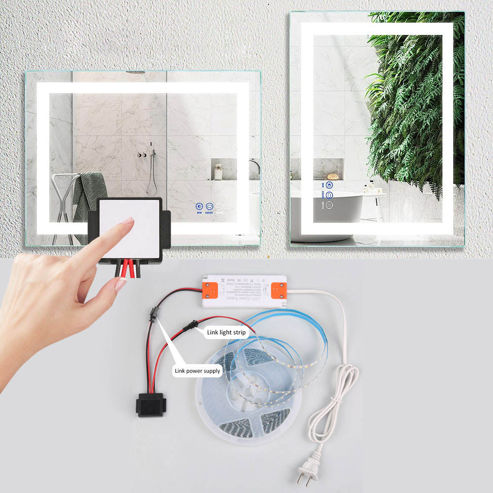 12V 3A Double Color Dimmable LED Light Dimmers with Wall Mirror Touch Sensor Switches
