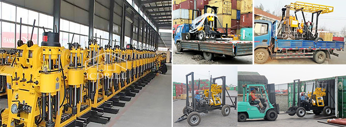 Light Weight 200m Water Well Drilling Rig Four Wheels Type Mud Pump