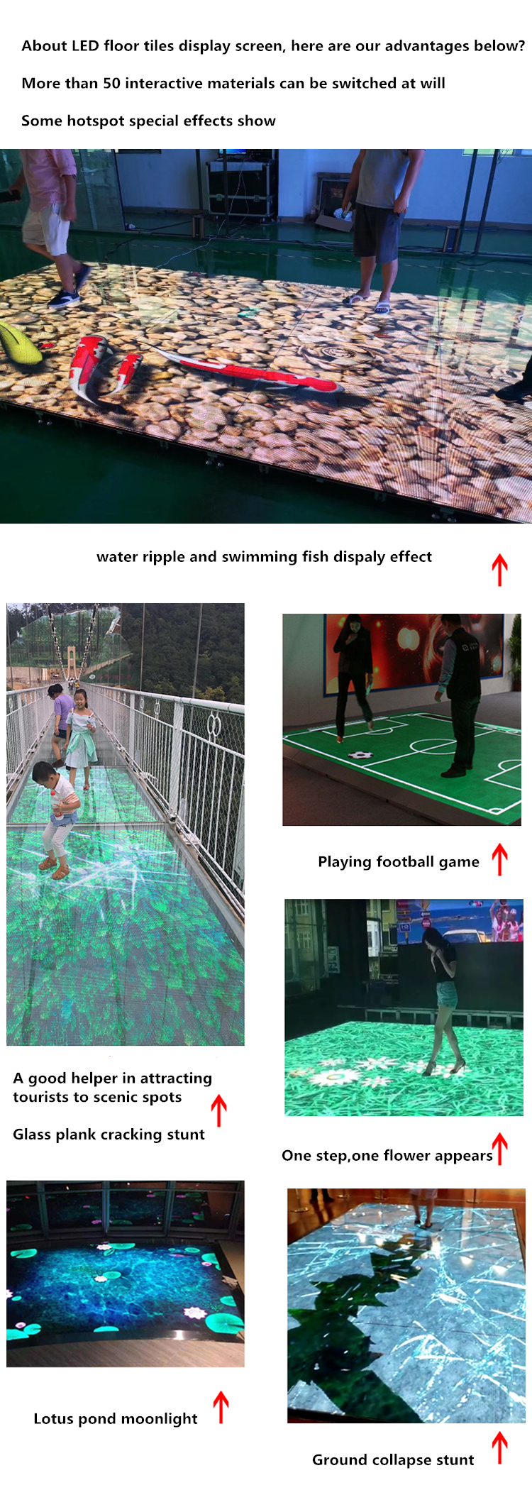 custom led video displays dance floor led display manufacturer P4.8 Foot Step