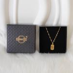 Gift and Jewelry Black Necklace Rigid Box Single Side Coating Base And Lid Box