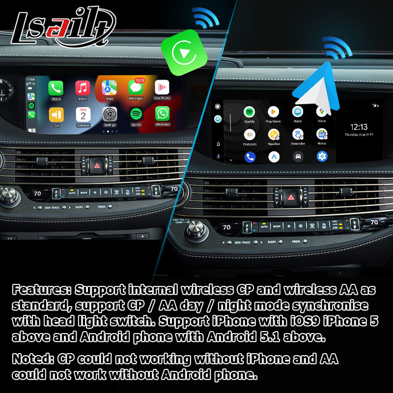 Lexus LS500 LS500h LS350 wireless carplay android auto screen mirroring interface