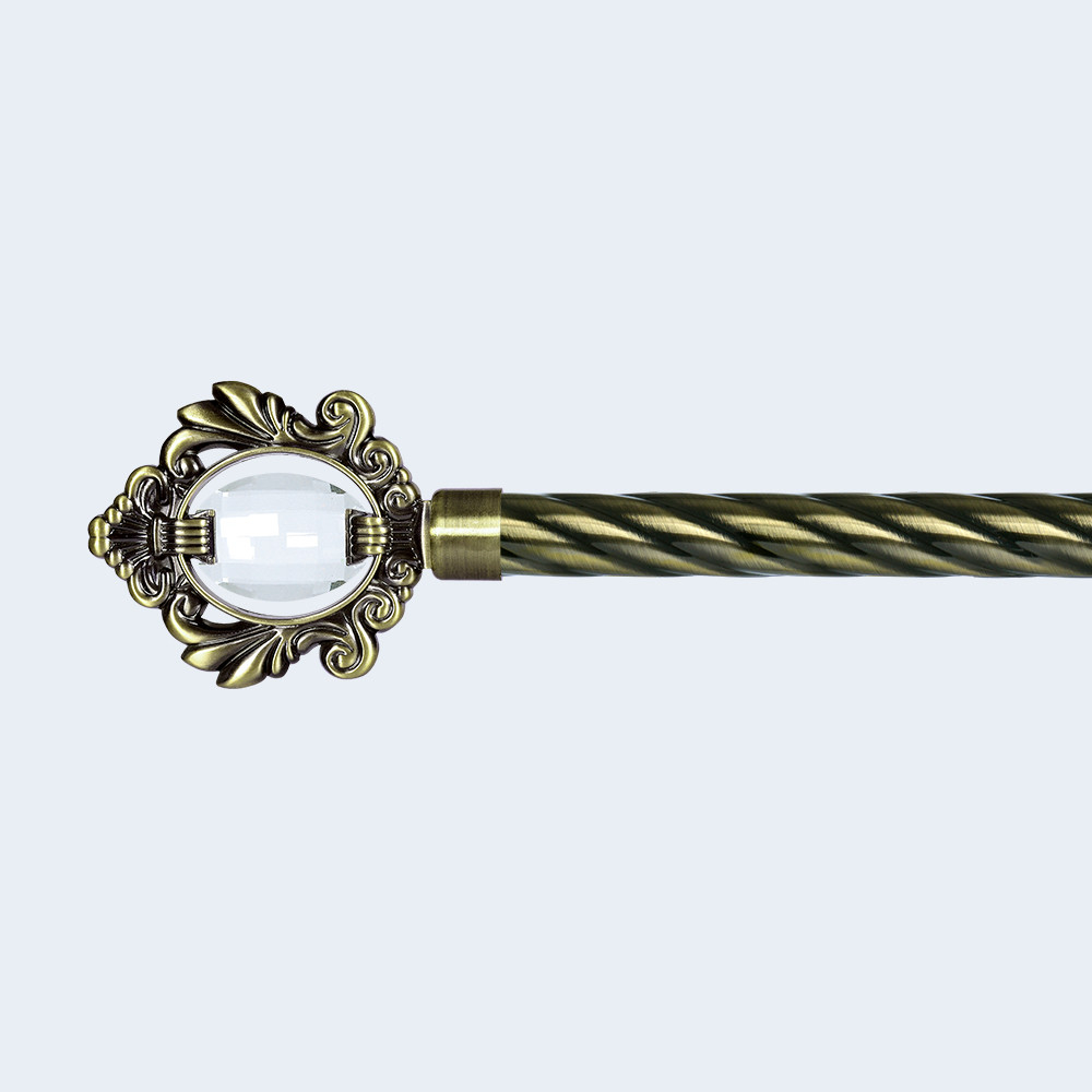 Crown-shape crystal curtain head curtain finials Customized curtain rod set double bracket