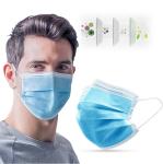 Blue Non Woven Disposable Face Mask 3 Ply Protection Anti Virus Face Mask