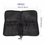 Professional Cosmetic Brush Holder , PU Leather Makeup Brush Bag