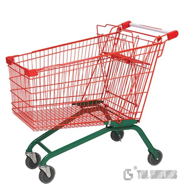 Buy cheap Supermarket Shopping Cart Trolley 60L Capacity Medium Duty 4 Wheels OEM from wholesalers