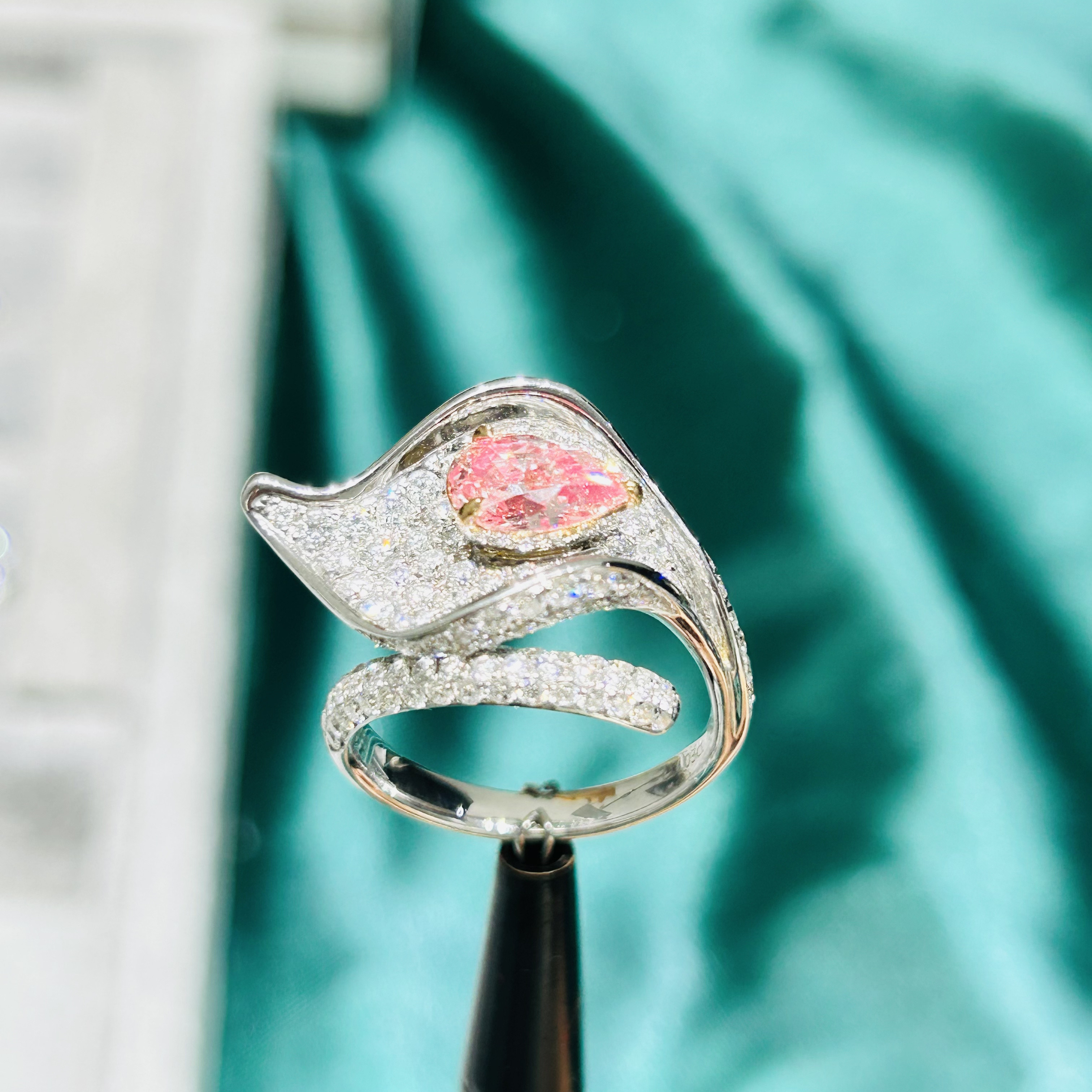 jewelry production Lab Diamond Jewelry Custom-Made Pear Fancy Diamond Ring
