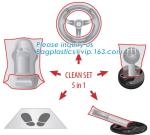 Protector set steering wheel gearstick airbrake seat cover foot mat Nylon seat