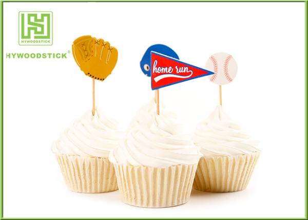 Buy cheap Biodegradable Childrens Cake Toppers Creative Wooden Bamboo Food Skewers from wholesalers