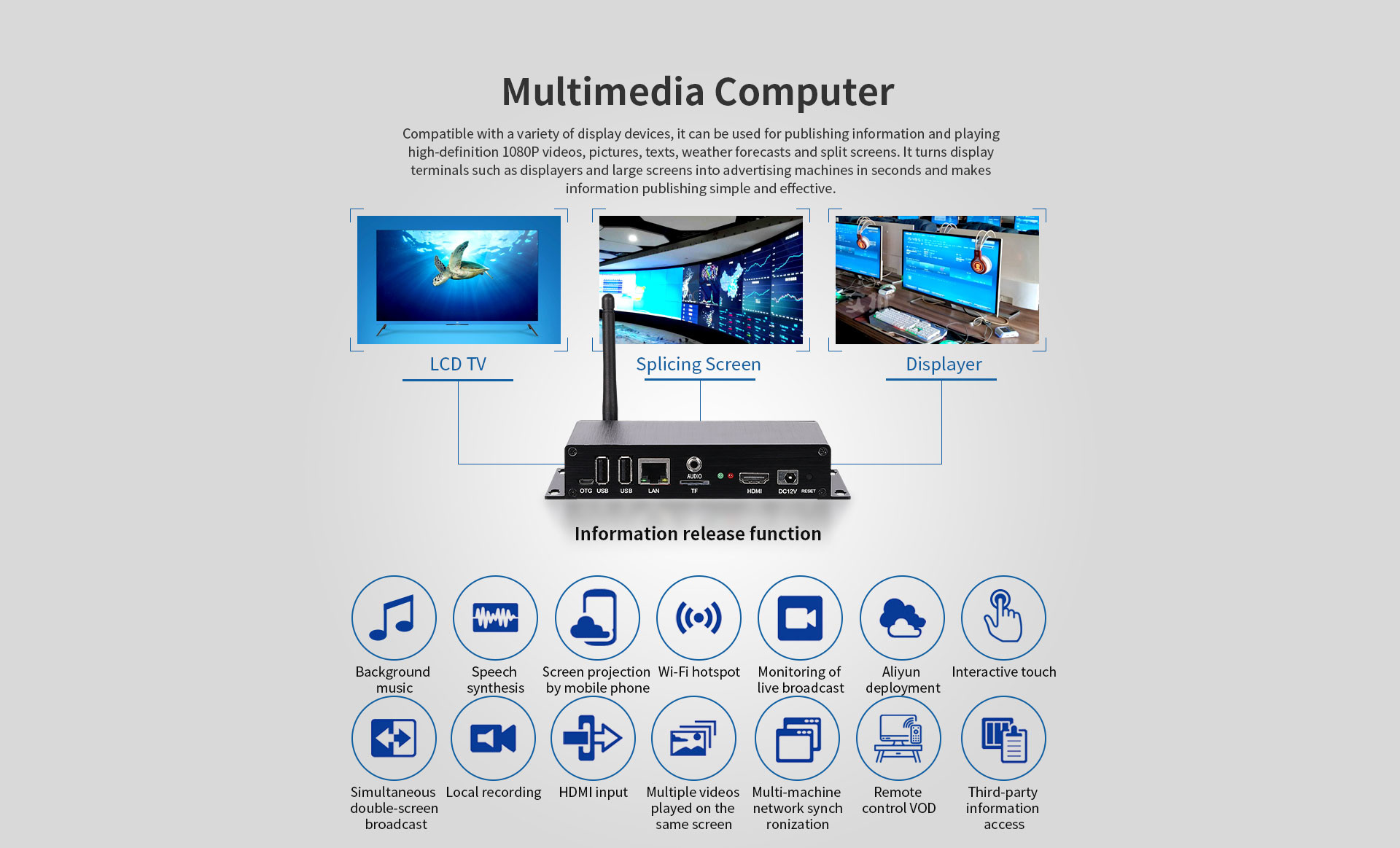 M-Series (M100/ M200/ M300) Multimedia PC 156*89*28mm Indicator Light Remote Control/ Standby